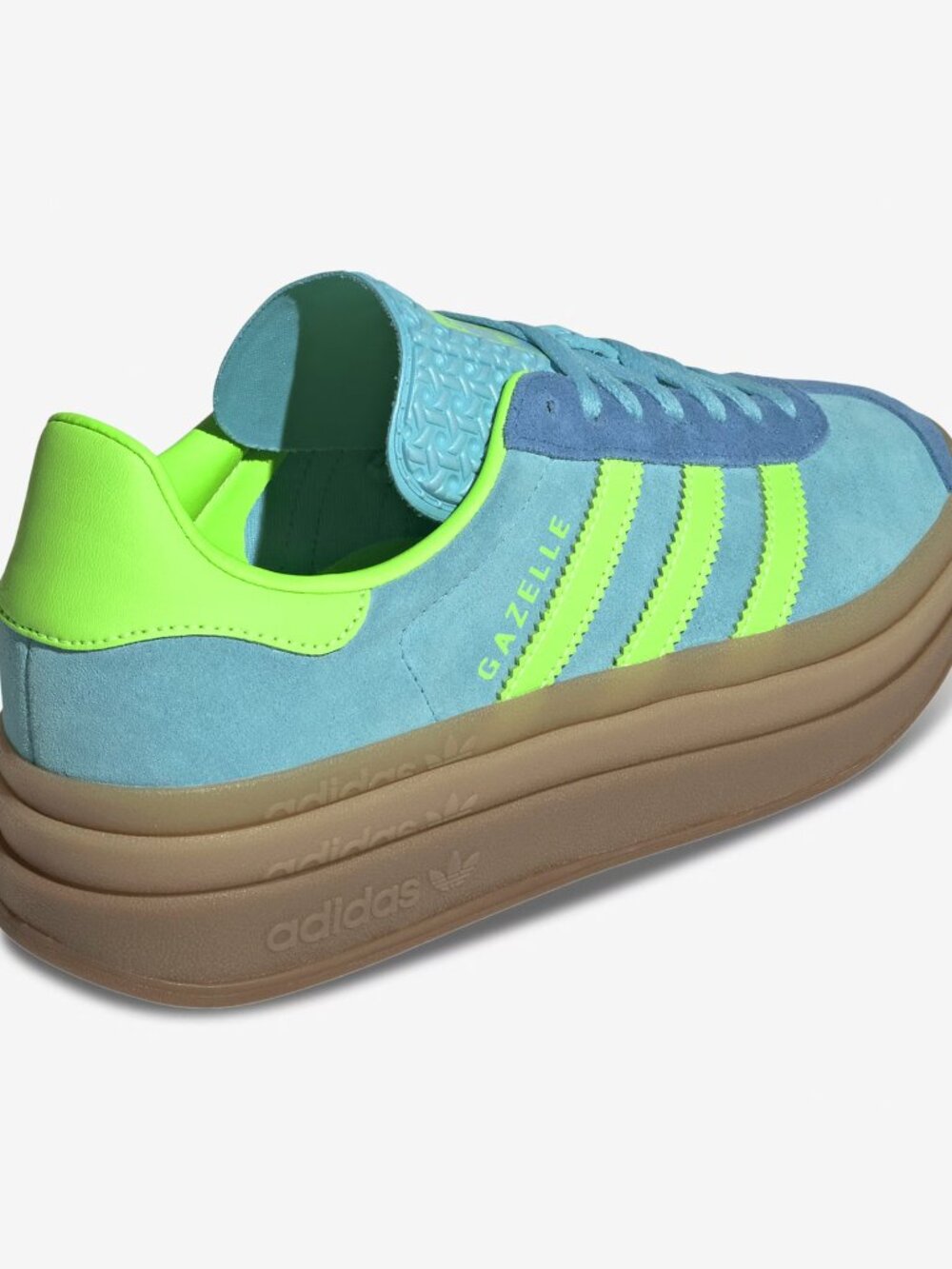 *NEW* Adidas Womens Gazelle Platform Bold Blue Glow Solar Green Bright Blue NWT - Picture 4 of 15
